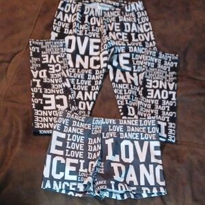 Black and White NWOT  Love Dance Leggings and Shorts Set